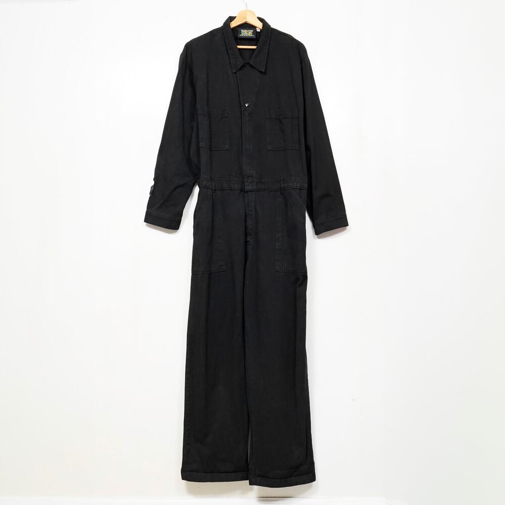 BIG BUD PRESS Everyday Jumpsuit Black Cotton Made in Los Angeles Size 2XL